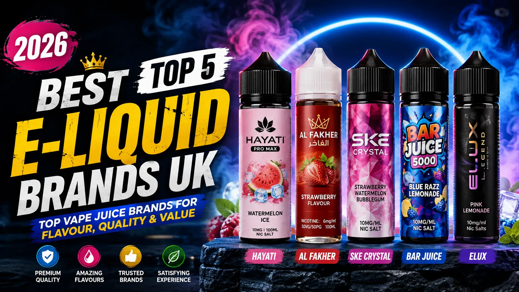 Best E-Liquid Brands UK 2026: Top 5 Vape Juice Brands