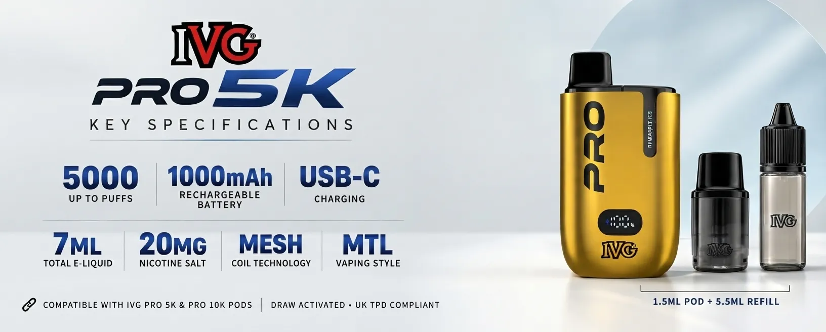 IVG Pro 5K specifications